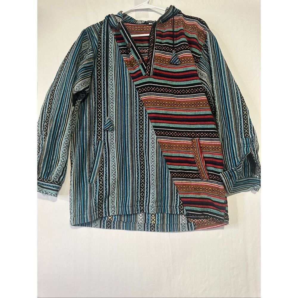 Earthbound Trading Co Baja Hoodie Pullover Jacket Medium Festival Boho